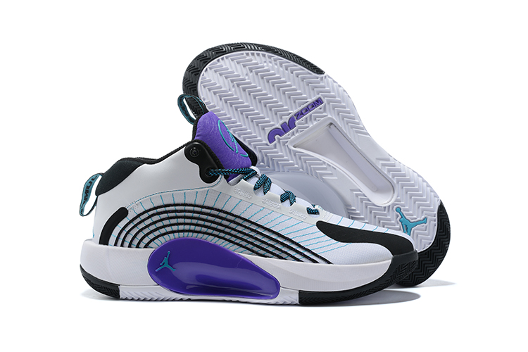 2021 Jordan Jumpman White Black Purple Basketball Shoes